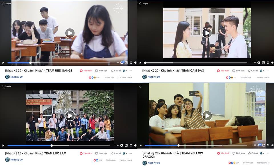 Ấn phẩm truyền thông của 4 đội chơi.