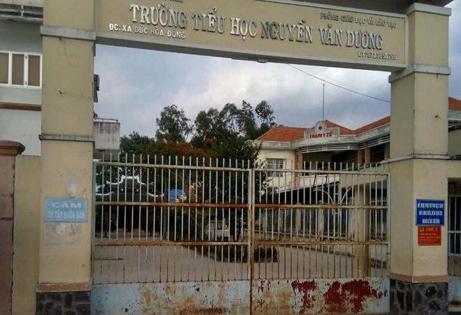 Trường tiểu học Nguyễn Văn Dương, nơi xảy ra vụ việc. ẢNH: KHÔI NGUYÊN.