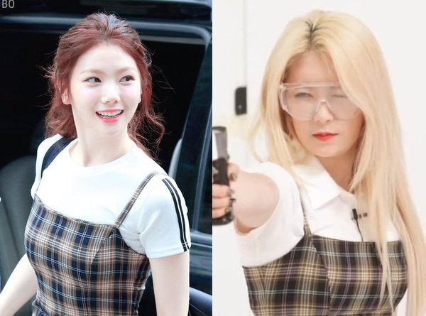 Cũng lại là Kaeun đụng hàng với đàn em Rena (Pristin) rồi.