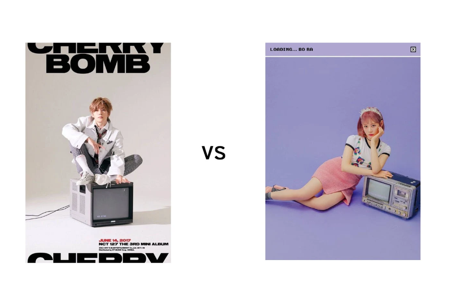 Các thành viên chụp ảnh với ti vi cũ.