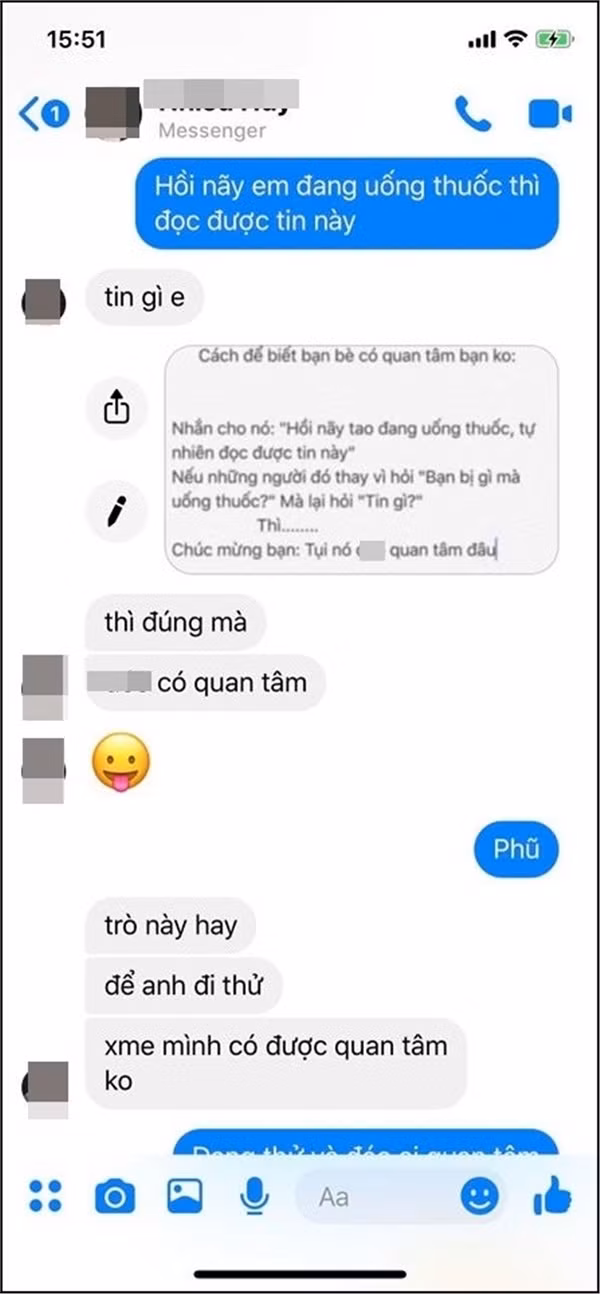 Đa số các bạn bè đều "phũ" hết cả.
