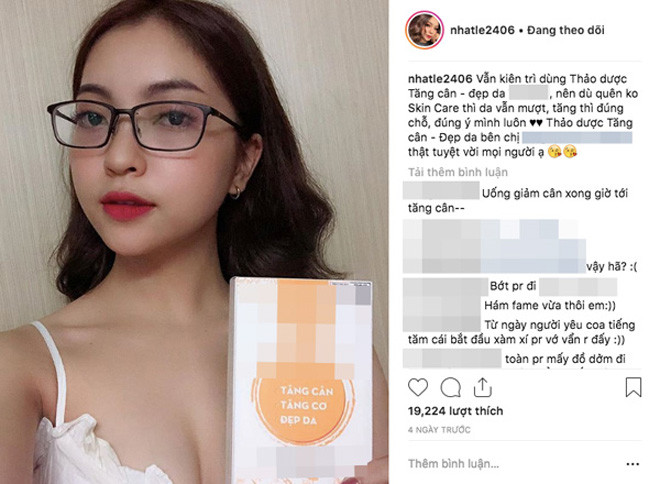 Bạn gái Quang Hải cũng từng bị chỉ trích vì quảng cáo tăng, giảm cân liên tục một cách khó hiểu.