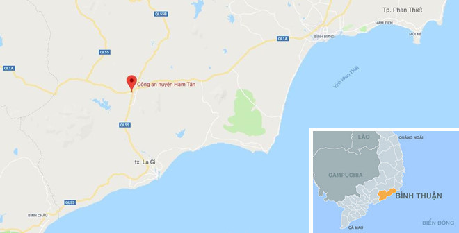 Công an huyện Hàm Tân đang điều tra nghi án thầy giáo dâm ô nhiều bé gái lớp 1. Ảnh: Google Maps. Công an huyện Hàm Tân đang điều tra nghi án thầy giáo dâm ô nhiều bé gái lớp 1. Ảnh: Google Maps.