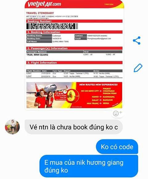 Một nạn nhân đang kể lại chuyện bị lừa vé máy bay Tết. Ảnh chụp màn hình.