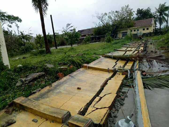 Trường Nguyễn Chí Thanh (Ninh Hòa) sập tường