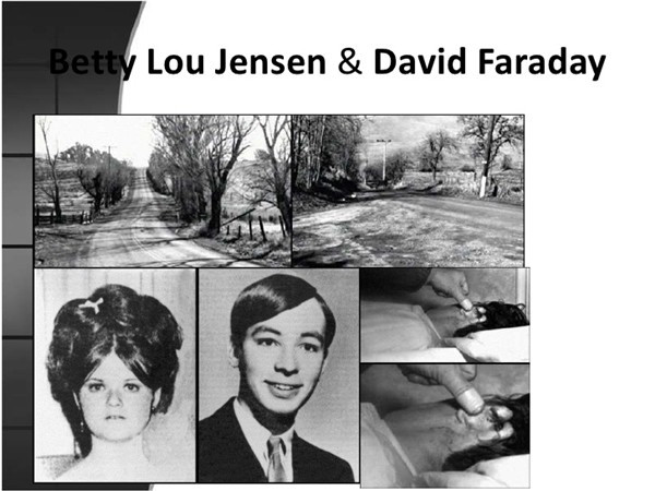 David Arthur Faraday (17 tuổi), và Betty Lou Jensen (16 tuổi): Bị bắn chết ngày 20 tháng 12 năm 1968, ở hồ Herman Road, nội ô thành phố Benicia.