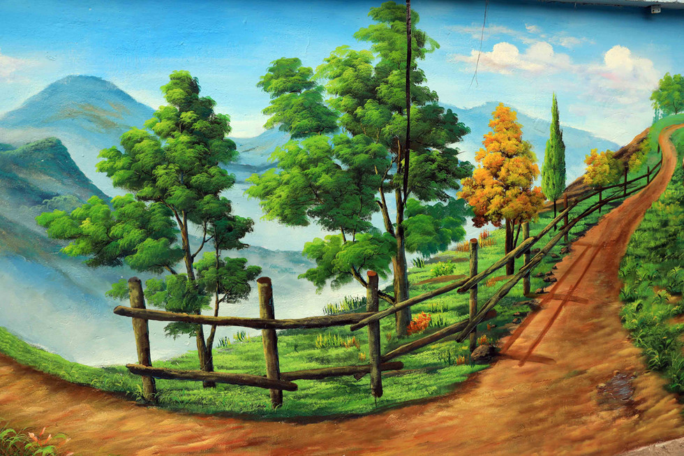 Nhiều người dân thích thú khi chợ hoa Hồ Thị Kỷ được trang hoàng bằng nhiều bức tranh lộng lẫy ẢNH: LAM NGỌC