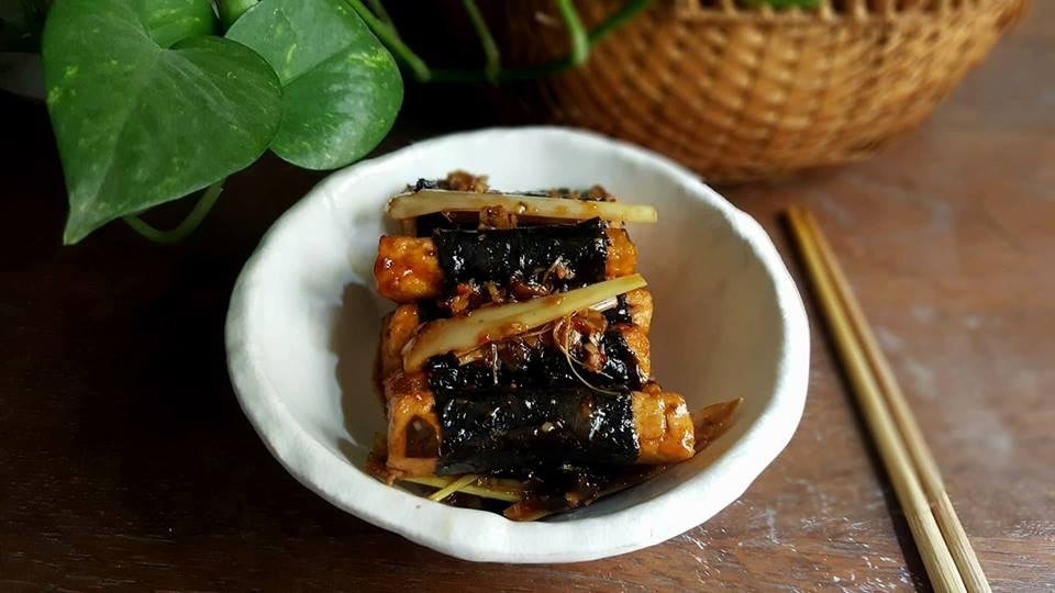 Chả lá lốt chay hấp dẫn.