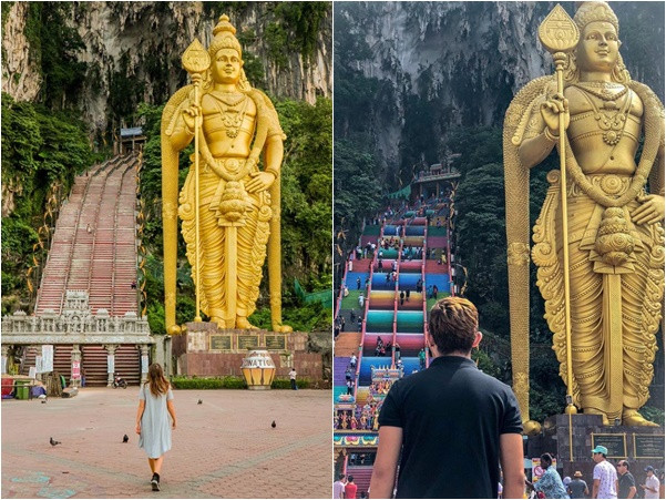 Trước và sau khi được sơn phết những màu sắc sặc sỡ