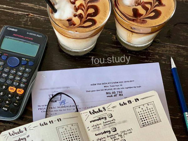 Bullet journal dùng để lên kế hoạch làm việc và học tập nè (IG: @fou.study)