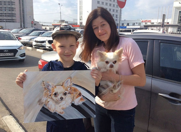 Tranh của Pavel vẽ rất giống với “nhân vật” thật.