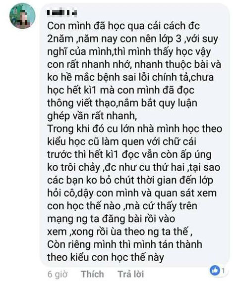 Không ít phụ huynh có con theo học chương trình Công nghệ giáo dục cũng lên tiếng ủng hộ phương pháp này.