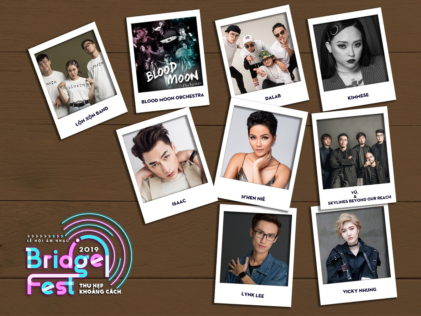 Dàn nghệ sỹ có mặt tại BridgeFest 2019 đa dạng các dòng nhạc và quốc tịch.