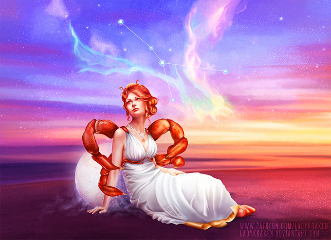 Biểu tượng của Cự Giải là một chú Cua khổng lồ, tượng trưng cho sự nữ tính, đức hy sinh và tình mẹ.