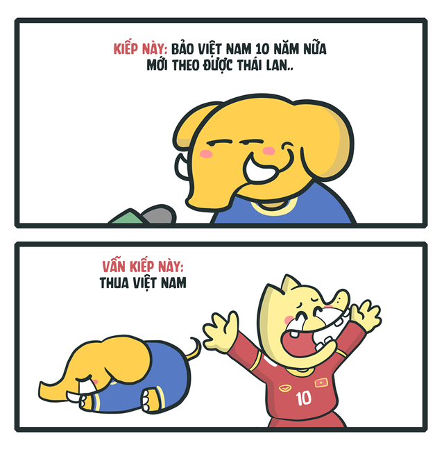 Thái Lan xem thường bóng đá Việt Nam rồi cuối cùng nhận lấy thất bại (Ảnh: Thăng Fly Comics)
