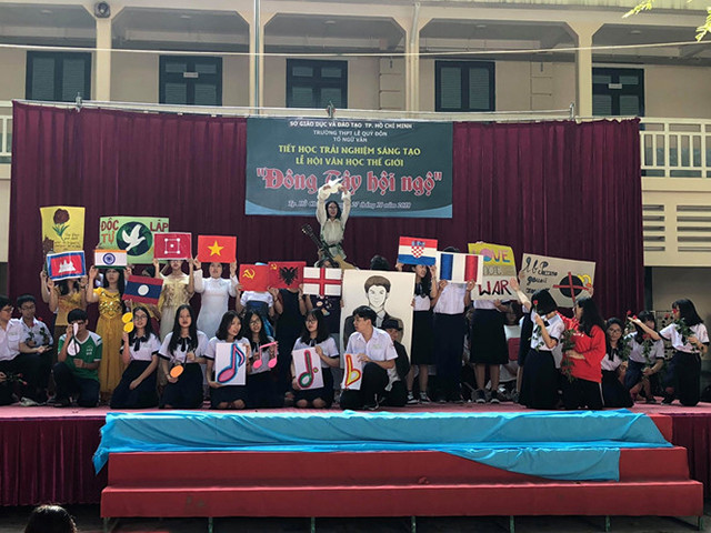 Hoạt cảnh do học sinh Trường THPT Lê Quý Đôn thực hiện.