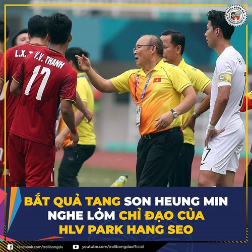 Sự tinh quái của Son Heung Min. Ảnh: Troll Bóng Đá.