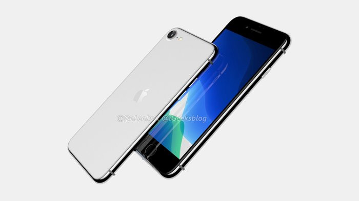 Chân dung chiếc iPhone SE 2 của OnLeaks và iGeekphone có thiết kế khá giống với iPhone 8 hiện tại. Thiết bị sở hữu màn hình có kích thước 4.7 inch với viền trên và dưới khá dày. Ở viền dưới của máy có sự xuất hiện của phím Home vật lý tích hợp cảm biến vân tay Touch ID. (Ảnh: OnLeaks x iGeekphone)