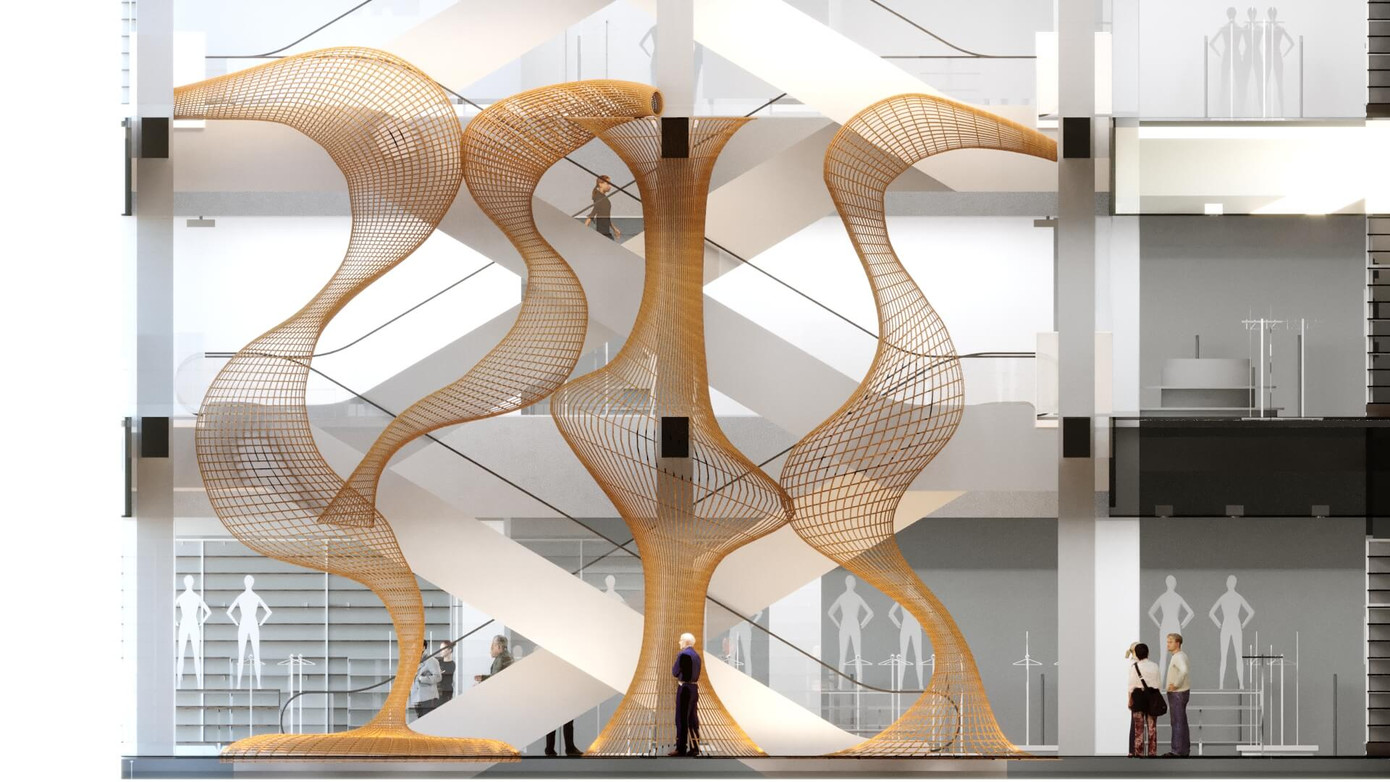 Phối cảnh không gian xanh tại cửa hàng UNIQLO Đồng Khởi.