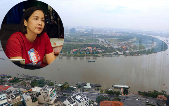 Mỹ Linh (ảnh nhỏ) cho biết: &quot;Tôi không vô cảm với đồng bào Thủ Thiêm&quot;. ẢNH: NVCC - NGỌC DƯƠNG.