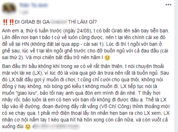 Cô gái tố tài xế taxi quấy rối mình.
