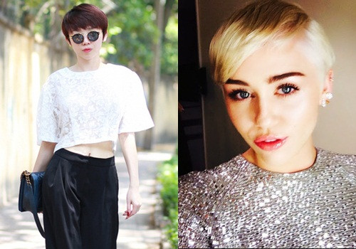 Trong quá khứ, Tóc Tiên từng nhiều lần "đụng hàng" hình ảnh với Miley Cyrus.