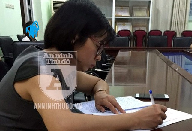 Bị can Nguyễn Thu Thủy tại cơ quan điều tra. Ảnh: ANTĐ.