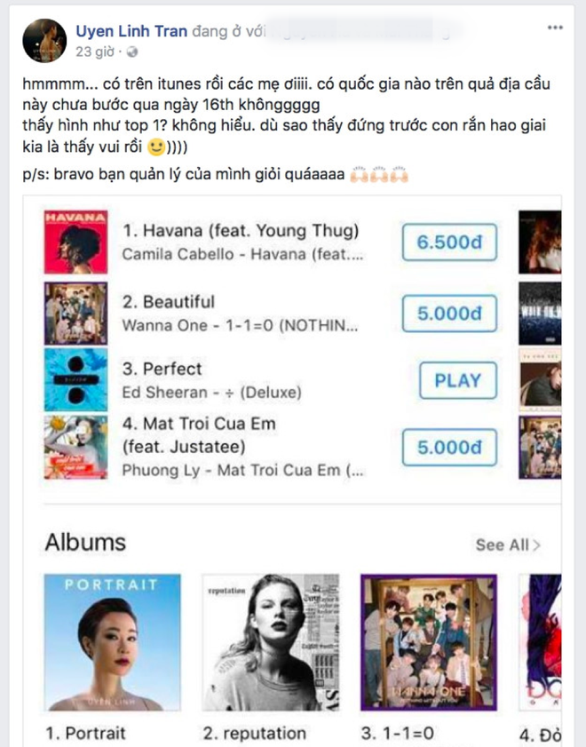 Khoe thành tích của album nhưng Uyên Linh lại có phát ngôn gây hiểu lầm.