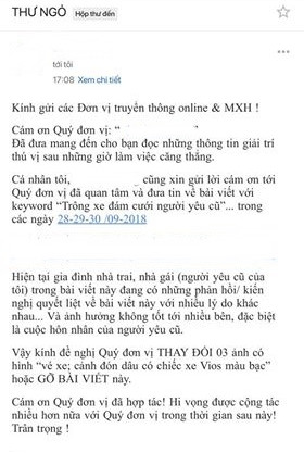 Thư ngỏ của H. tới các đơn vị truyền thông và MXH. Thư ngỏ của H. tới các đơn vị truyền thông và MXH.