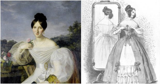 Phụ nữ thời đó thường sử dụng bút chì màu xanh hoặc tím để vẽ tĩnh mạch ở các vùng da hở ra ngoài.