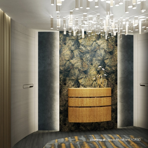 Lối vào trang trí nội thất của Unique Airplane Design.