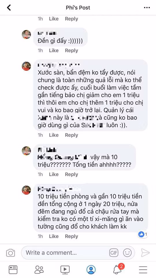 Xuất hiện thêm khách hàng tố thái độ phục vụ, phạt tiền khách với mức giá "trên trời" ở X. Villas.