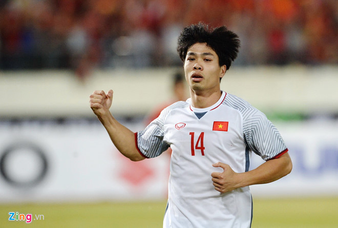 Công Phượng đang có được sự tự tin sau bàn đầu tiên tại AFF Cup vào lưới tuyển Lào hôm 8/11. Ảnh: Thuận Thắng.