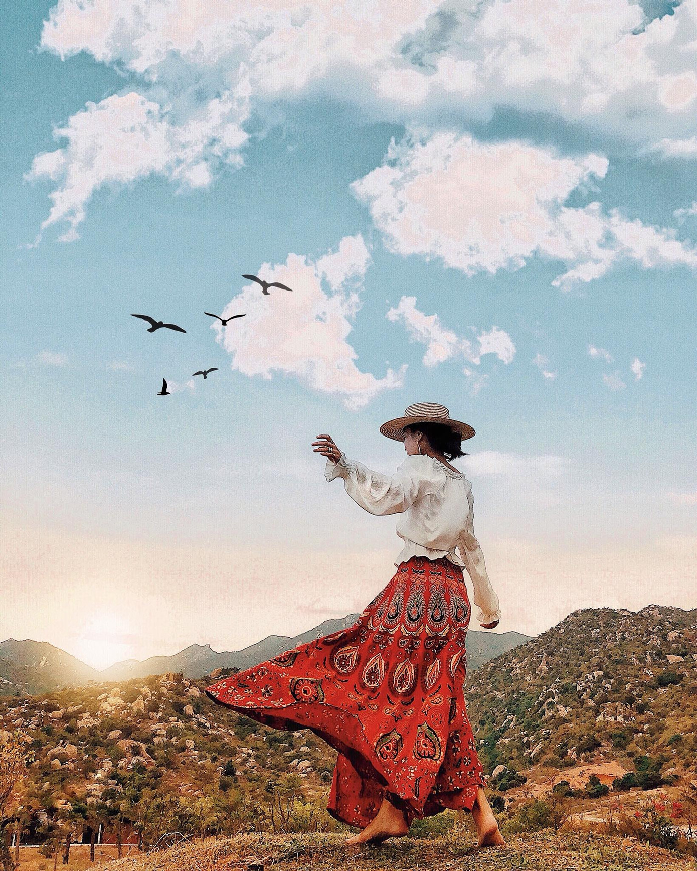 Dù nắng rát, khô cằn nhưng để có một bức ảnh để đời thì hơn cả là việc nắm bắt thời điểm có cảnh sắc tuyệt vời như thế này.