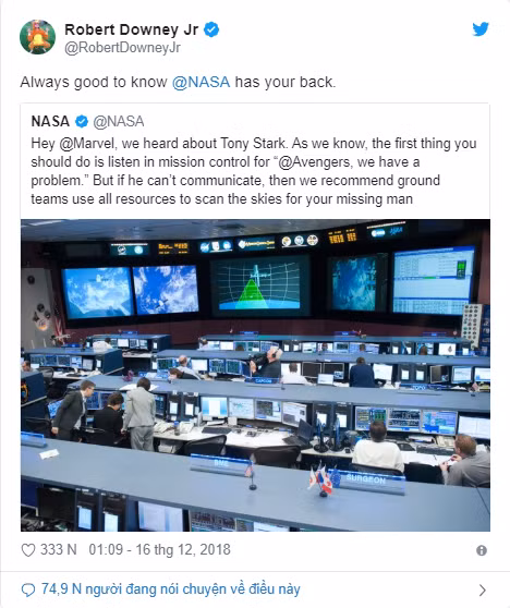 NASA đã đổi ý, xóa dòng trạng thái cũ kia và thay vào đó đăng một bức ảnh kèm một trạng thái khác đầy thú vị khác.