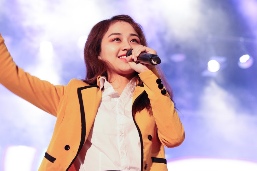 Màn trình diễn của một bạn sinh viên.