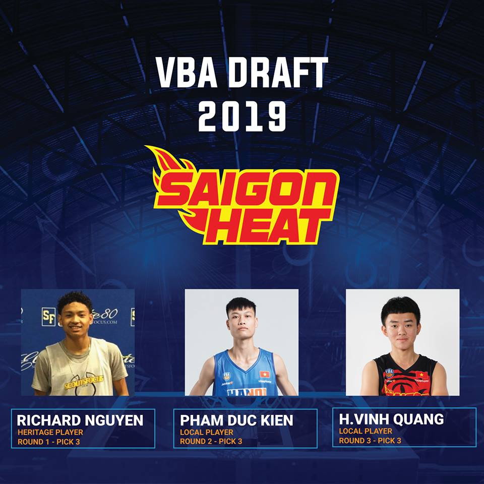 Saigon Heat sở hữu ba cầu thủ: Richard Nguyễn, Phạm Đức Kiên và Huỳnh Vĩnh Quang.