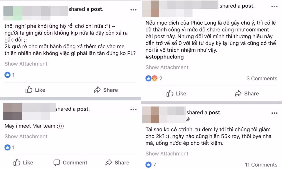 Nhiều ý kiến không đồng tình với chính sách mới của cửa hàng Phúc Long.
