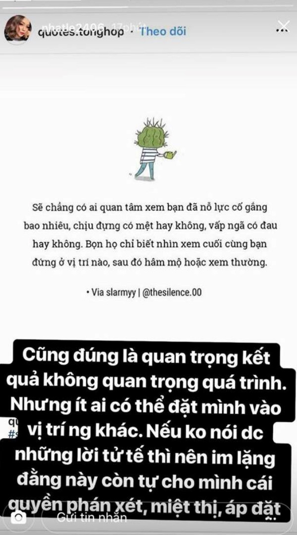 Dòng chia sẻ của bạn gái Quang Hải nhanh chóng nhận được sự đồng tình của người hâm mộ.