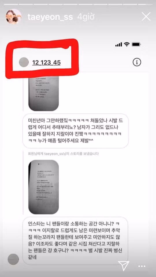 Taeyeon công khai tin nhắn chỉ trích của anti-fan