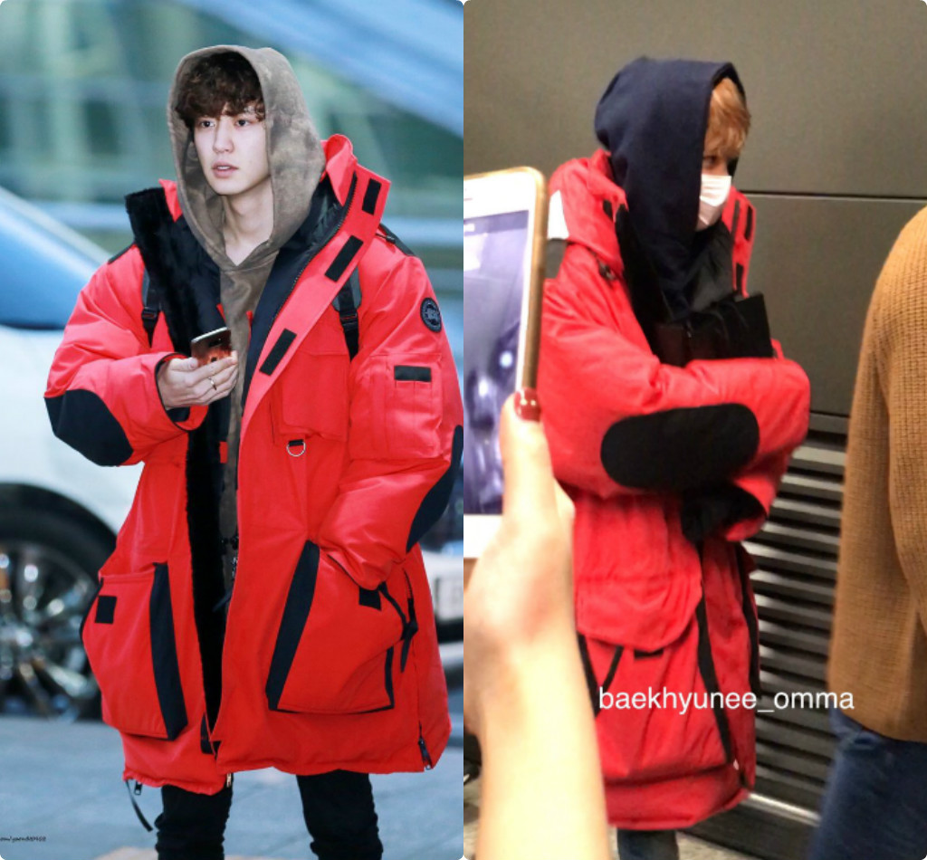 Một chiếc áo hai số phận là có thật. Chanyeol mặc thì ngắn ngang đùi, tới lượt Backhyun diện thì trùm qua gối còn đâu.