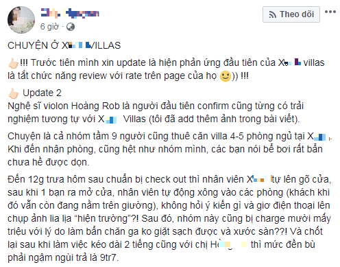 Bài đăng "bốc phốt" X. Villa gây sốt trên mạng.