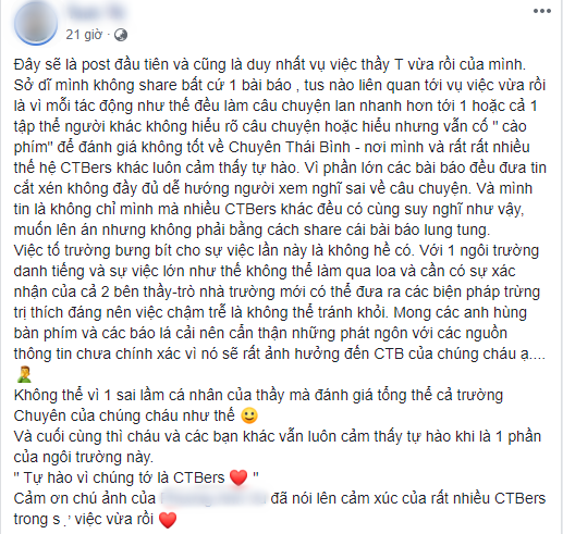 Bài đăng của bạn T.T. gây "bão" cộng đồng CTB-ers.