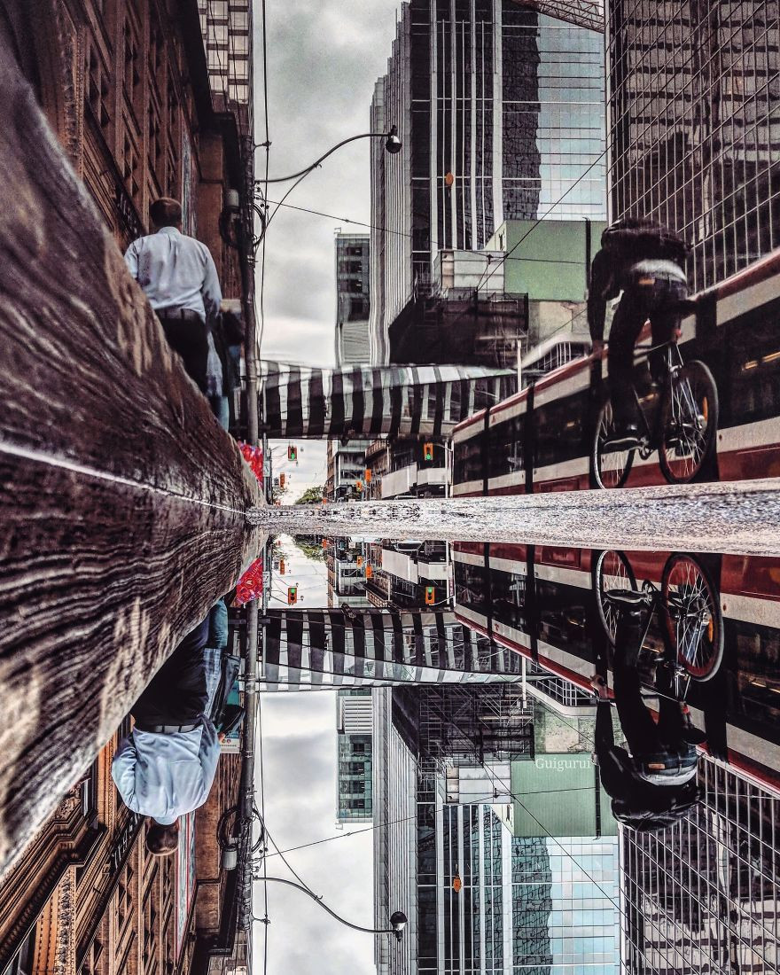 Với chiếc điện thoại của mình, bất cứ nơi nào có vũng nước cũng trở thành studio của Guido.