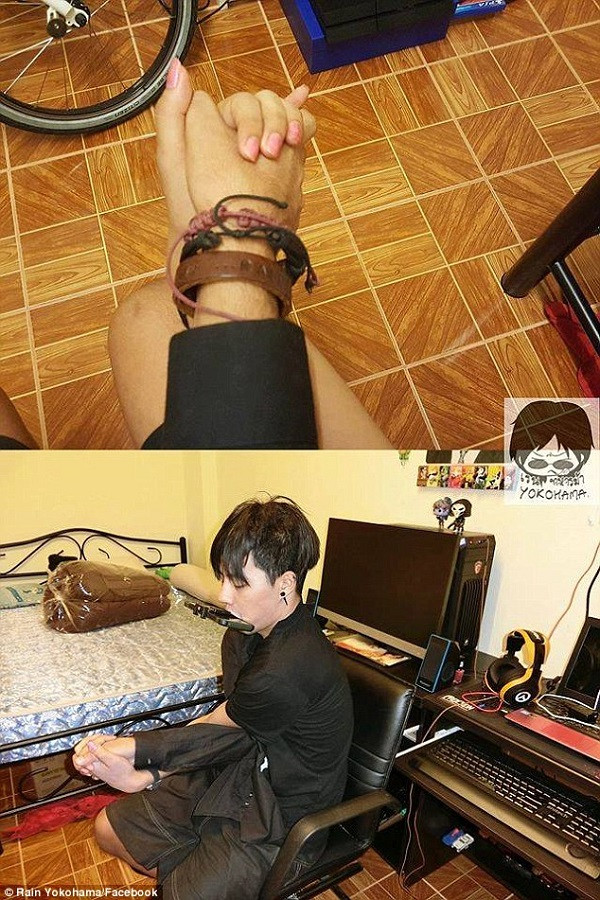 Chụp ảnh tay nắm tay theo mốt đâu cần phải có &quot;gấu&quot; mới thực hiện được. Ảnh: Rain Yokohama