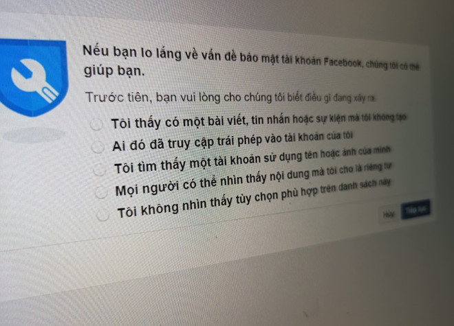 Các công cụ Facebook cung cấp cho người dùng báo hack hoàn toàn không giúp ít gì cho trường hợp này.