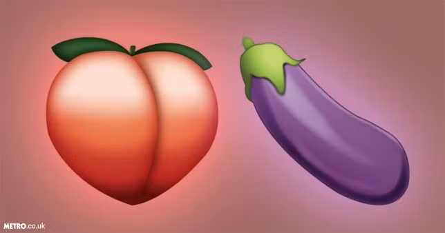 Đây là hai emoji thường liên quan đến các nội dung nhạy cảm trên Internet. (Ảnh: Metro)