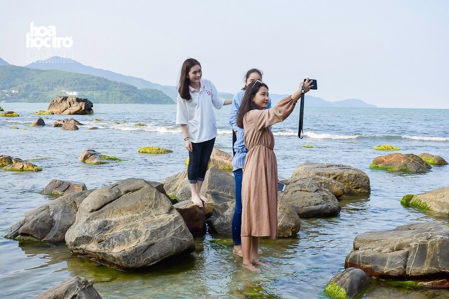 Sắc xanh của rêu hòa cùng sắc xanh của trời và biển Nam Ô tạo nên một vẻ đẹp "vi diệu" cho thiên nhiên nơi đây.