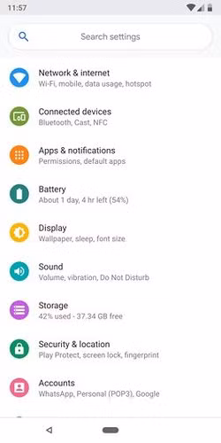 10. Google đã thiết kế Android P nhiều màu sắc hơn và dễ sử dụng cho người mới bắt đầu.