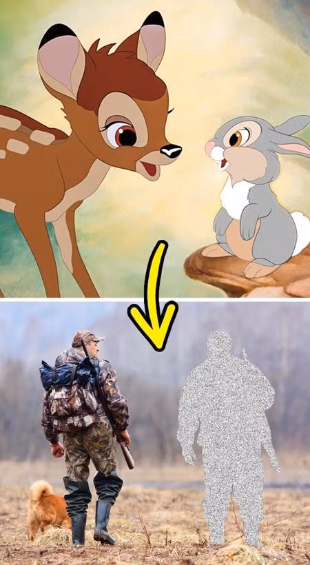 Chú nai Bambi là nhân vật hoạt hình được cả người lớn lẫn trẻ em yêu quý. Và bi kịch cuộc đời của Bambi đã bắt nguồn từ việc nai mẹ bị các thợ săn bắn chết. Ra mắt vào năm 1942, bộ phim về Bambi đã thực sự tạo ra sức ảnh hưởng mạnh mẽ tới các hoạt động bảo vệ động vật, giúp giảm tới 50% số lượng thợ săn và tạo ra cả một “hiệu ứng Bambi” sâu rộng.